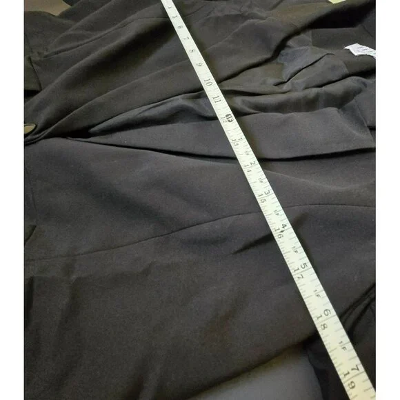 ELLE Classic Black Button Front Blazer Womens Sz 16 Jacket Long Sleeve Lined - Picture 9 of 13